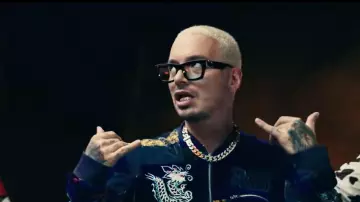 Black square Eyeglasses worn by J Balvin in Major Lazer - Que Calor (feat. J Balvin & El Alfa) (Official Music Video)
