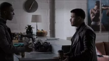 All Saints black conroy leather biker jacket worn by Tony Padilla (Christian Navarro) in 13 Reasons Why (S03E11)