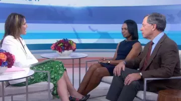 Jupe verte asymétrique portée par Savannah Guthrie dans l'émission Today SEPTEMBER 11, 2019