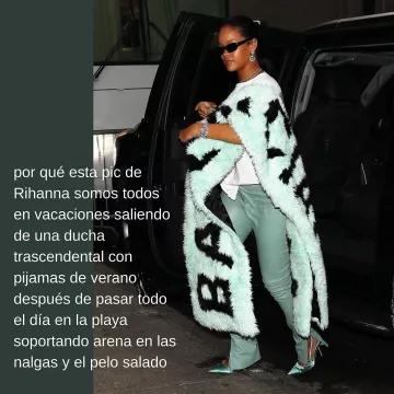 Balenciaga giant fourrure foulard porté par Rihanna la Ville de New York, le 12 septembre 2019