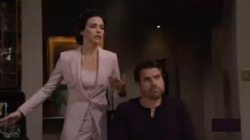 Eti­en­nette Wool Blend Blaz­er in Black worn by Victoria Newman (Amelia Heinle) on The Young and the Restless September 12, 2019