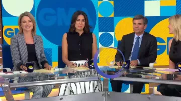 Zara Vichy Blazer porté par Amy Robach sur Good Morning America Week-end du 23 août 2019