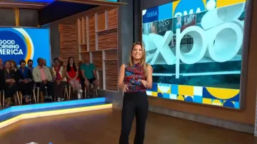 Reiss Clarisse Top worn by Ginger Zee on Good Morning America Weekend AUGUST 26, 2019