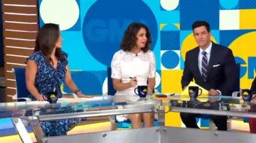 Shoshanna Marmande dress worn by Cecilia Vega on Good Morning America Weekend AUGUST 30, 2019