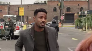 Grey jacket with cord collar worn by Jeff (Gary Carr) in Modern Love (S01E03)