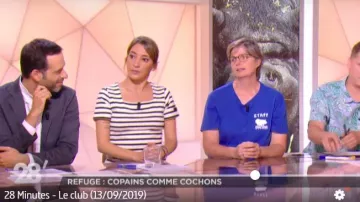 The mariniére short sleeves and neckline square Armor Lux Nadia Daam in 28 minutes the 13.09.2019