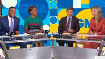 Topshop cheval de pièce de monnaie de midi robe portée par Lara Spencer sur Good Morning America Week-end du 4 SEPTEMBRE 2019