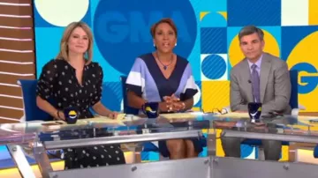 Shoshanna Savona dress worn by Amy Robach on Good Morning America Weekend SEPTEMBER 9 2019