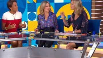 Blusa floral a rayas Ba&Sh rive usada por Amy Robach en Good Morning America Weekend SEPTIEMBRE 12, 2019