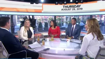 Karen Millen vestido lápiz de cintura de corsetería usado por Kristen Welker en Today AGOSTO 29, 2019