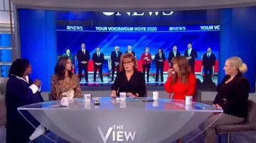 Ulla Johnson storm tie waist tapered jeans worn by Abby Huntsman on The View SEPTEMBER 13, 2019