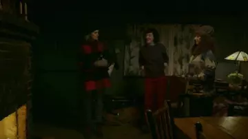 Ralph Lauren patchwork geometric cardigan worn by (Tracee Chimo) in Orange Is the New Black (Season07-Episode08)