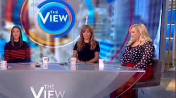 Alice + Olivia dylan haute-taille large-jambe pantalon porté par Meghan McCain sur Le point de Vue le 16 SEPTEMBRE 2019