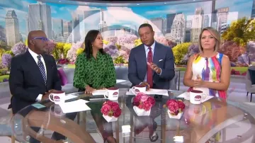 Hunter Bell Finley tie neck blouse worn by Sheinelle Jonesoin Today SEPTEMBER 16, 2019