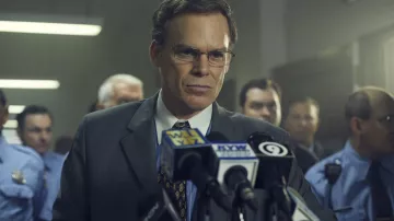 Blue Striped Button Up Shirt worn by (Michael C. Hall) as seen in In the Shadow of the Moon