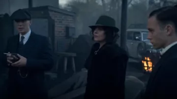 The black coat of Polly Gray (Helen McCrory) in Peaky Blinders Season 5 Episode 3