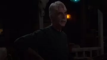 Carhartt Navy Blue Workwear Long Sleeve Pocket T Shirt worn by Beau Bennett (Sam Elliott) in The Ranch Season 4 Episode 2