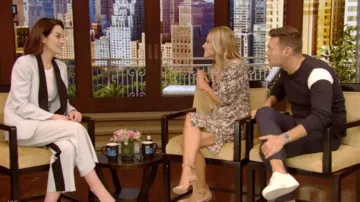 Gianvito Rossi Portofino Suede Sandals worn by Kelly Ripa on LIVE with Kelly and Ryan September 17, 2019