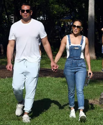 Madewell Skinny Denim Overalls worn by Jennifer Lopez in Emme's Cross-Country Race September 18, 2019