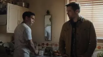 Levi’s® X Justin Timberlake Tan Canvas Trucker Jacket Khaki worn by James Hayes (Patrick Brammall) in Glitch Season 3 Episode 4