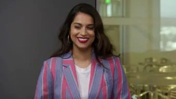 Bcbgmaxazria Striped Single-Breasted Blazer worn by Lilly Singh on A Little Late with Lilly Singh September 17, 2019