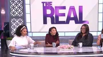 Staud Mika Top worn by Jeannie Mai on The Real September 18,2019