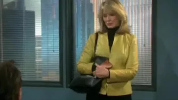 Lafayette 148 New York Maris Leather Jack­et worn by Dr. Marlena Evans Black (Dei­dre Hall) as seen on Days of Our Lives Sep­tem­ber 18, 2019