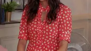 The red dress with white flowers worn by Soraya Bediar (Kenza Saib-Couton) in Tomorrow belongs to us (S01E548)