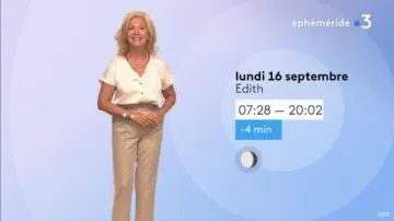 La blouse crème boutonnée de Fabienne Amiach dans la Météo de de France 3