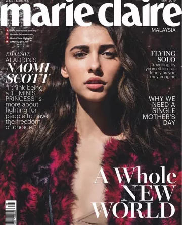 Chaqueta Glam Punk Shearling usada por Naomi Scott para la portada de Marie Claire Malaysia (mayo de 2019)