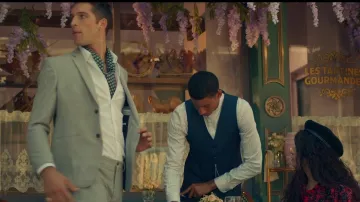 The striped shirt white worn by an extra in the movie clip Liar of Camila Cabello