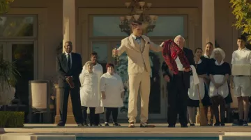 Dress shoes brown worn by an extra in the movie clip Liar of Camila Cabello