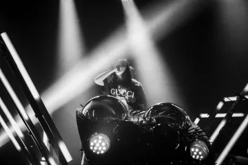 Gucci logo t-shirt worn by Billie Eilish for her La Madeleine Brussels on February 25, 2019 live performance