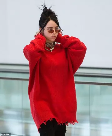 The sweater Unravel Project worn by Billie Eilish during his australian tour in April 2019