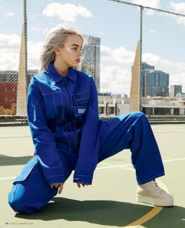 Givenchy Blue Jumpsuit worn by Billie Eilish for InStyle Australia photoshoot 2018, January