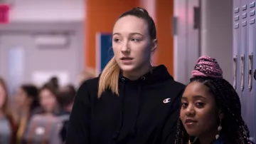 Champion black hoodie worn by Jodi Kreyman (Ava Michelle) as seen in Tall Girl