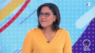 Blusa amarilla de Karine Baste-Régis en Télématin