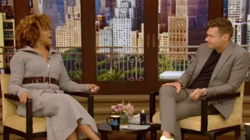 Tibi Patent-Leather Waist Belt worn by Taraji P. Henson on LIVE with Kelly and Ryan September 19, 2019