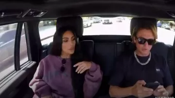 Carolina Lemke x Kim Kardashian West Purple Indra Sunglasses worn by Kim Kardashian in Keeping Up with the Kardashians Season 17 Episode 3