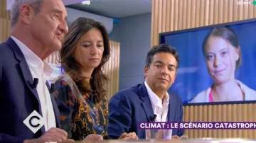 La robe en soie à imprimé chérubins de Marion Ruggieri dans C à vous le 23.09.2019