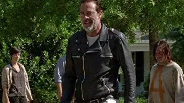 Leather Jacket worn by Negan (Jeffrey Dean Morgan) in The Walking Dead (S07E04)