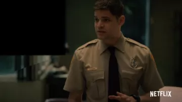 Black digital watch worn by Larkin (Jeremy Jordan) in American Son