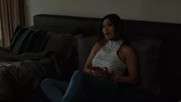 Stella McCartney High Neck Zip Top worn by Kate (Catherine Haena Kim) in Ballers Season 5 Episode 5