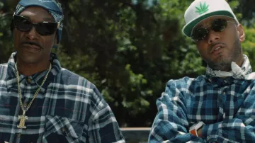 Marijuana White Cap Hat worn by Swizz Beatz in Countdown music video by Snoop Dogg