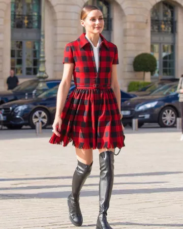 Gianvito Rossi Marsden Botas usadas por Olivia Palermo Dior Desfile de Moda de París 2020 24 de septiembre de 2019