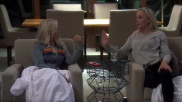 Aviator nation grey and rainbow striped hoodie worn by Tamra Judge in The Real Housewives of Orange County Season14 Episode 08
