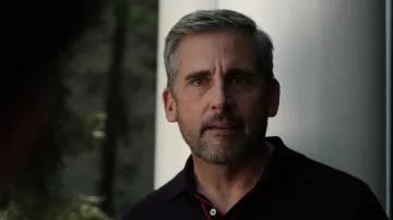 Black polo shirt worn by Mitch Kessler (Steve Carell) in The Morning Show (S01)