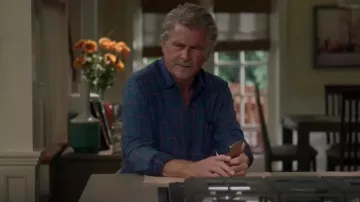 Faherty ventura windowpane shirt worn by John (James Brolin) in Life in Pieces Season 4 Episode 6