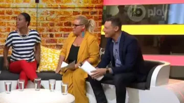 Estelle emperor blaze worn by Yvie Jones on Studio 10 September 25, 2019