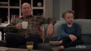 Tucker + tate toddler girls sz 3 knit ocean green peplum sweater long sleeve worn by in Life in Pieces Season 4 Episode 8